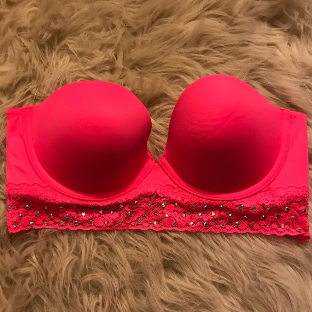 Victoria’s Secret PINK Strapless Bra Hot Pink 34C